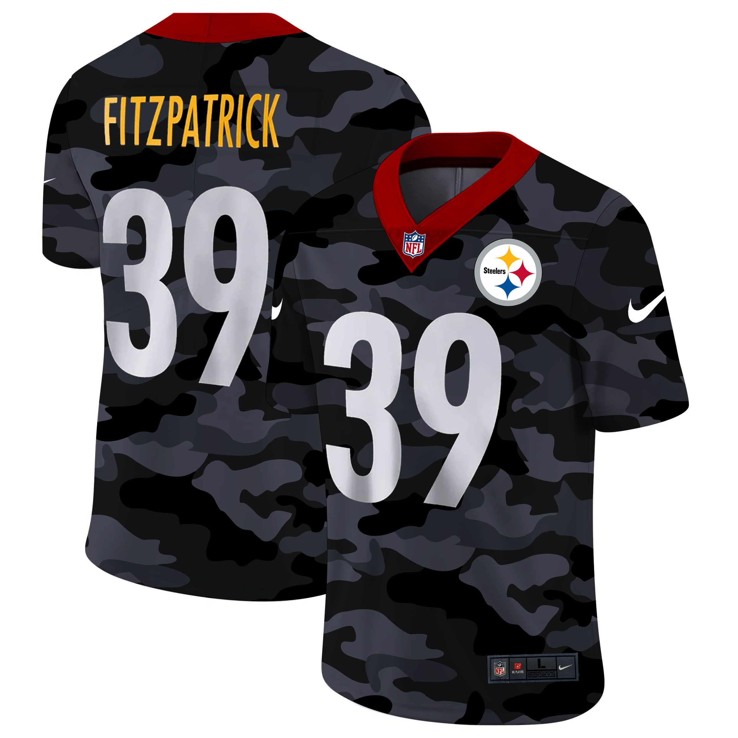 Men Pittsburgh Steelers #39 Fitzpatrick 2020 Nike Camo Salute to Service Limited NFL Jerseys->pittsburgh steelers->NFL Jersey